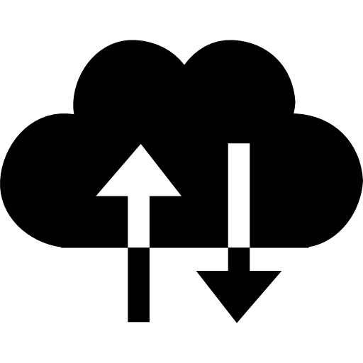 símbolo de intercambio de nubes con pareja de flechas hacia arriba y hacia abajo icono gratis