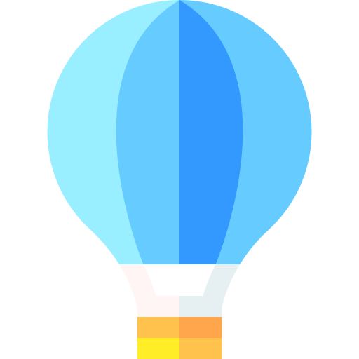 Hot air balloon Basic Straight Flat icon