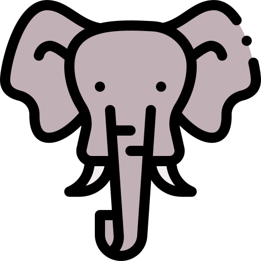 Icono De Elefante Detailed Rounded Lineal Color