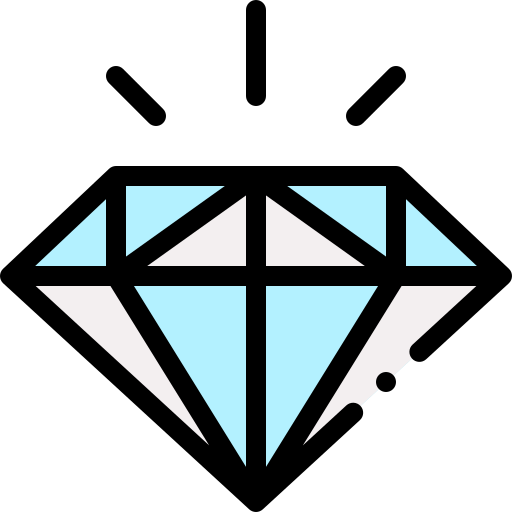 Diamond Detailed Rounded Lineal color icon