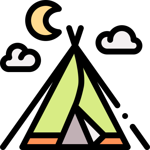 Tent Detailed Rounded Lineal color icon