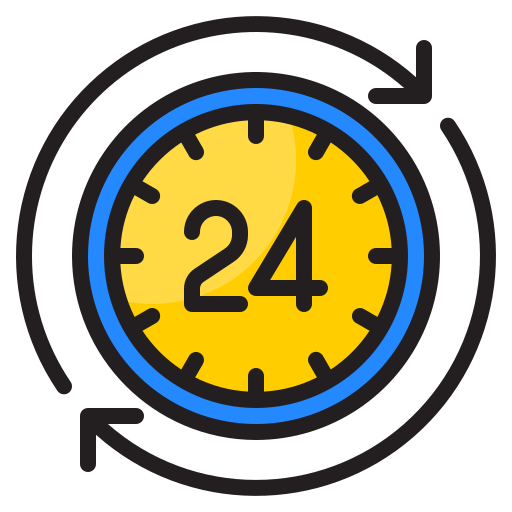 reloj de 24 horas icono gratis