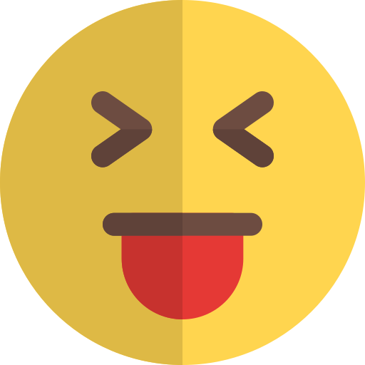 Tongue out Pixel Perfect Flat icon