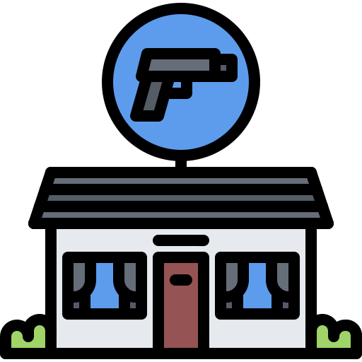 tienda de armas icono gratis