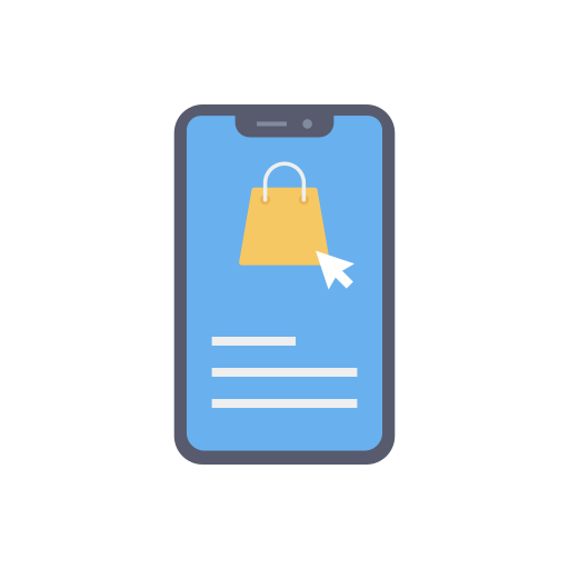 las compras en línea icono gratis