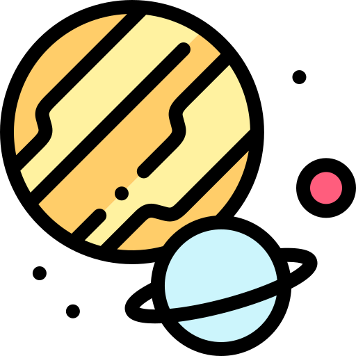 Planets Detailed Rounded Lineal color icon