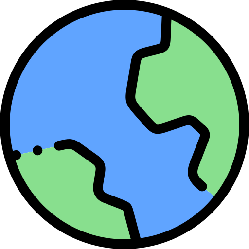 Planet Earth Detailed Rounded Lineal Color Icon