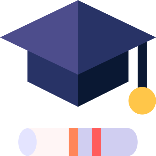 Graduation Cap Basic Straight Flat Icon