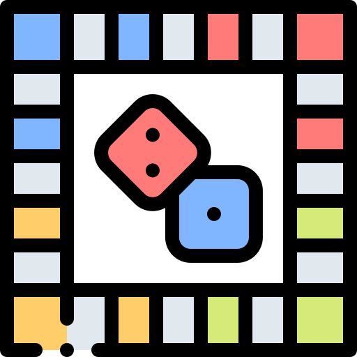 Board Game Detailed Rounded Lineal Color Icon