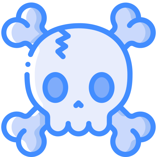 calavera y huesos icono gratis