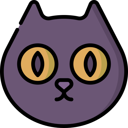 gato negro icono gratis