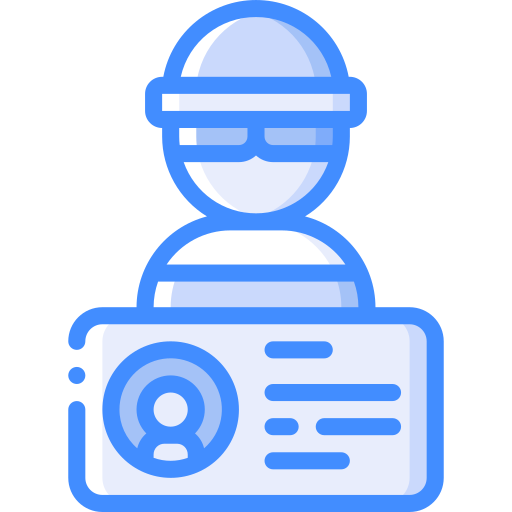 Identity theft Basic Miscellany Blue icon