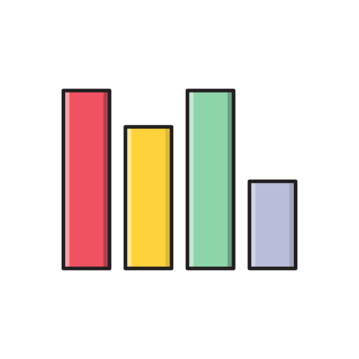 Bar chart Vector Stall Lineal Color icon