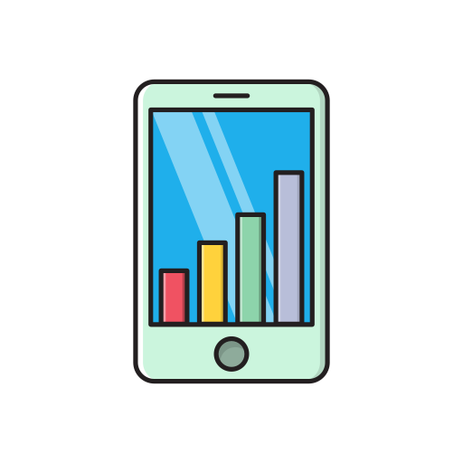 Mobile analytics Vector Stall Lineal Color icon