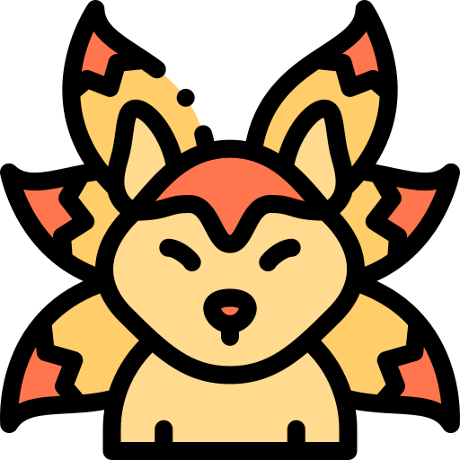 Kitsune Detailed Rounded Lineal color icon