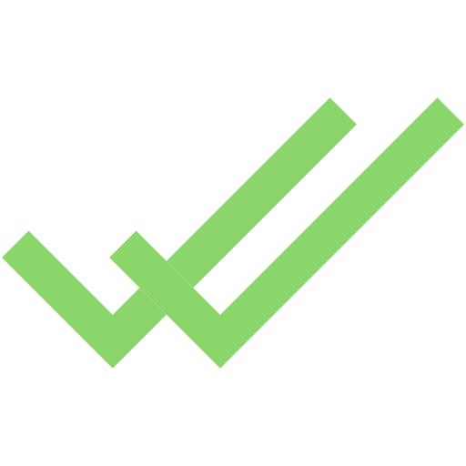 Double check icon two green checkmarks Royalty Free Vector