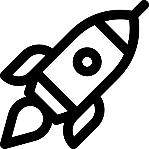 Rocket ship Basic Rounded Lineal icon