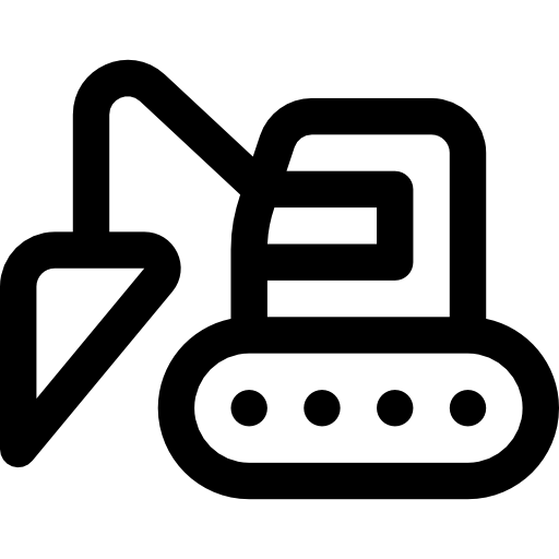 Excavator Basic Rounded Lineal Icon