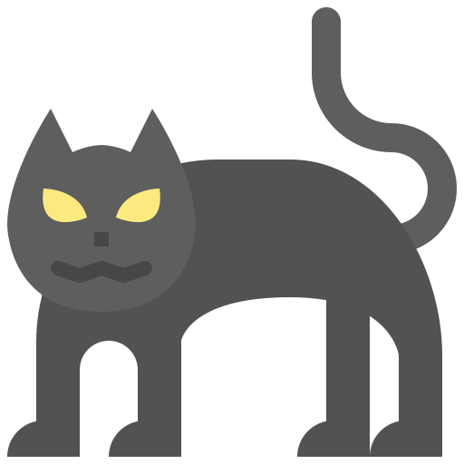 Black cat Icon, Halloween Flat Iconpack