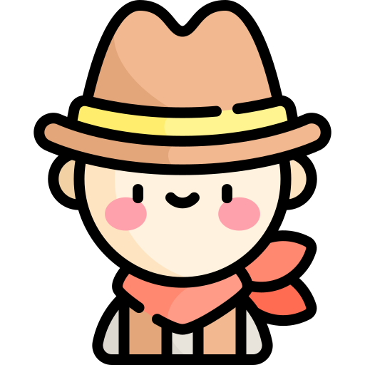 Cowboy Kawaii Lineal Color Icon