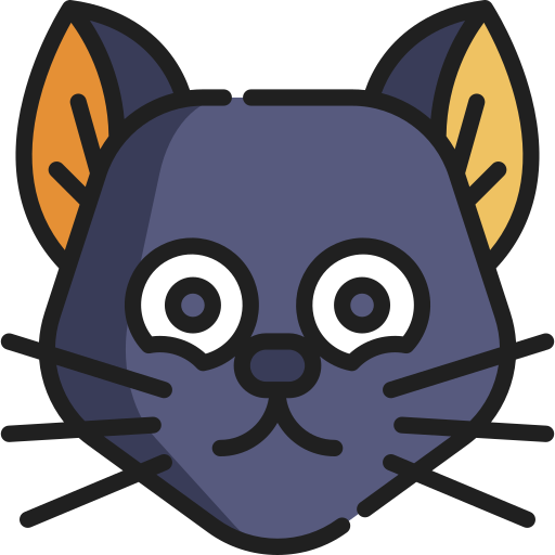 gato negro icono gratis