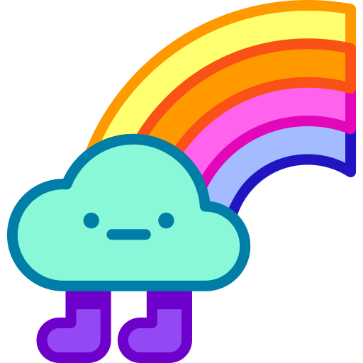 Blue And Green Rainbow Friends Outline Svg, Blue Rainbow Svg