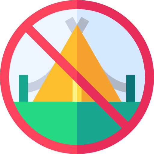 prohibido acampar icono gratis