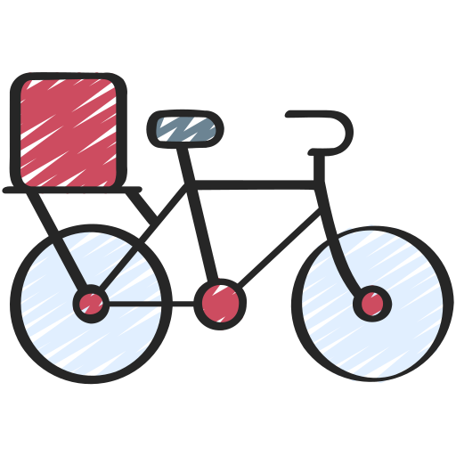 bicicleta de entrega grátis ícone