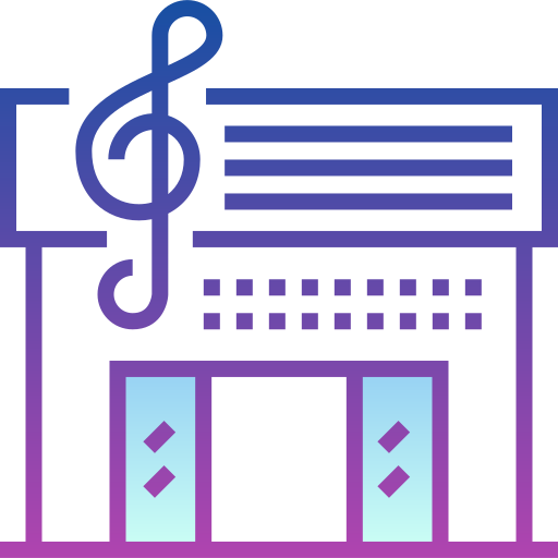 Music shop Detailed bright Gradient icon