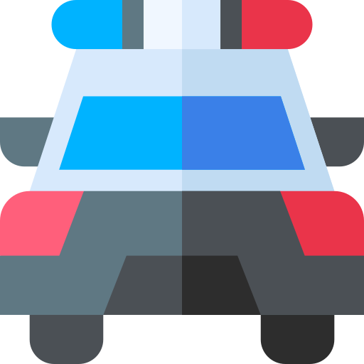 Police car Basic Straight Flat icon