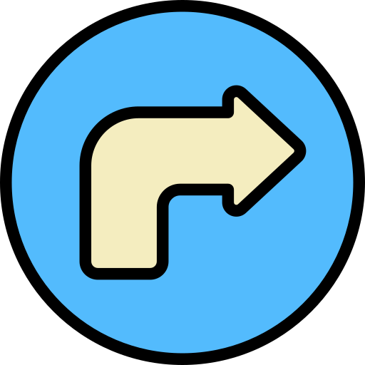 dobla a la derecha icono gratis