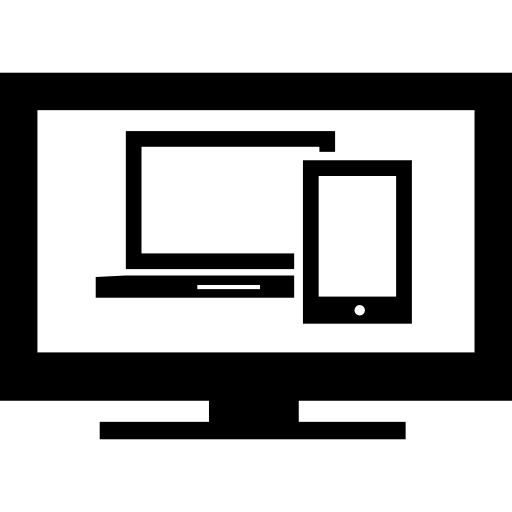 responsive en símbolo de interfaz de tres pantallas icono gratis