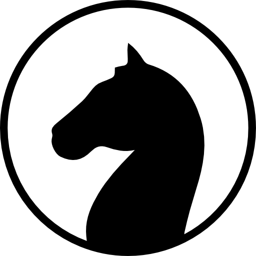 Forma de cabeça preta de cavalo de uma peça de xadrez - ícones de formas  grátis