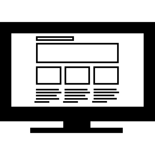 diseño de sitios web receptivos en la pantalla del monitor icono gratis