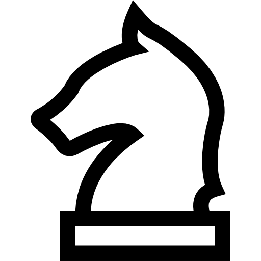Contorno de peça de xadrez de cabeça de cavalo - ícones de formas grátis