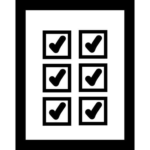 documento con una lista con marcas de verificación icono gratis