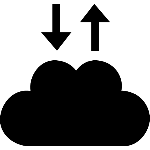 símbolo de interfaz de intercambio de nube con flechas hacia arriba y hacia abajo icono gratis