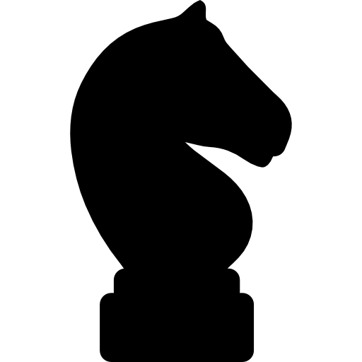 Horse black head silhouette of a chess piece Free Icon