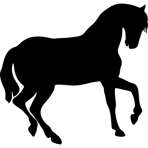 Cavalo preto em formato de peça de xadrez vista lateral - ícones de formas  grátis