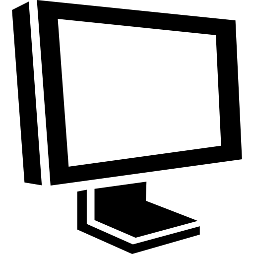 pantalla de un monitor en perspectiva icono gratis