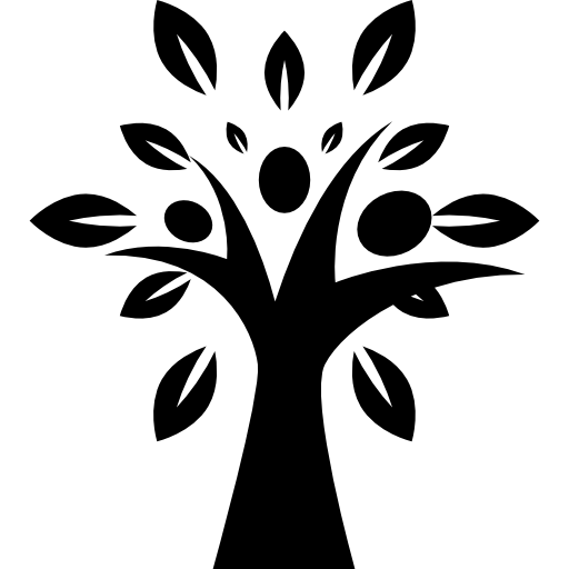 Форма дерева с листьями бесплатно иконка