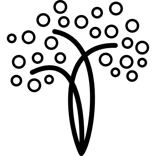 Árbol artesanal de líneas y círculos. icono gratis