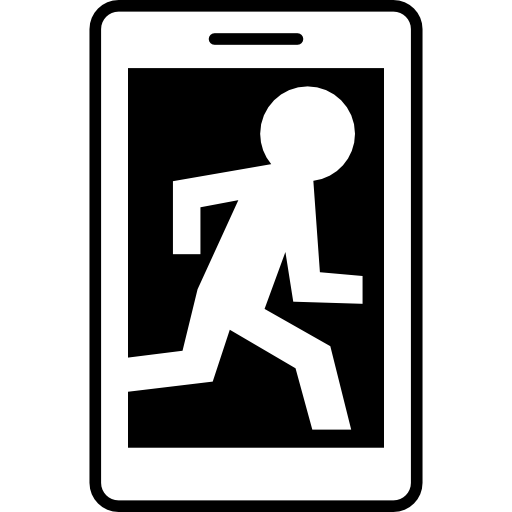 imagen de vigilancia de un ladrón corriendo en la pantalla de un teléfono celular icono gratis