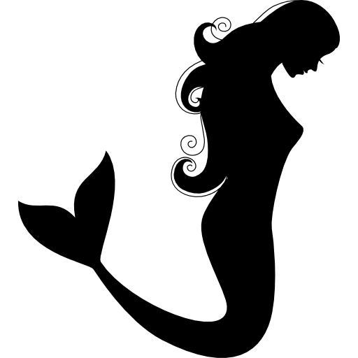 Free Icon | Mermaid side view silhouette