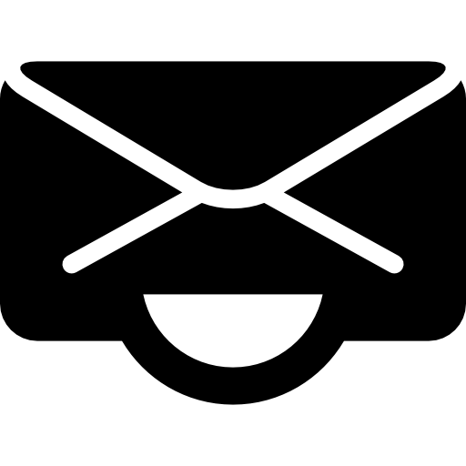 logotipo de smaile de un sobre con una curva de sonrisa icono gratis