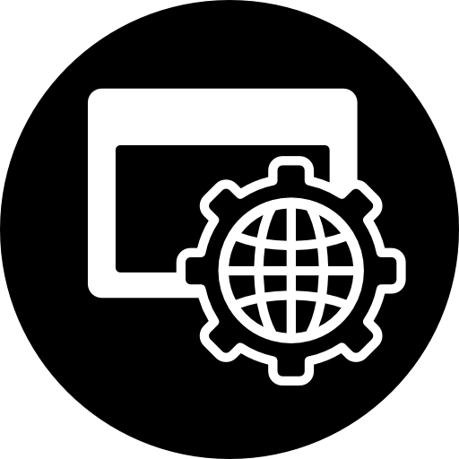 símbolo de configuración del navegador mundial icono gratis