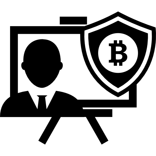 presentación de bitcoin del escudo de seguridad icono gratis