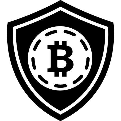 símbolo de escudo de seguridad de bitcoin icono gratis