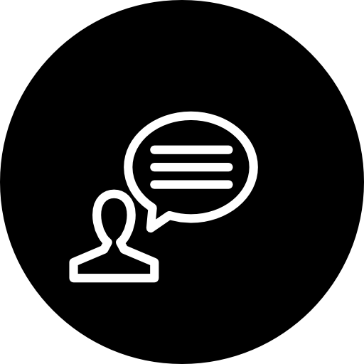 Person speaking symbol in a circle  free icon
