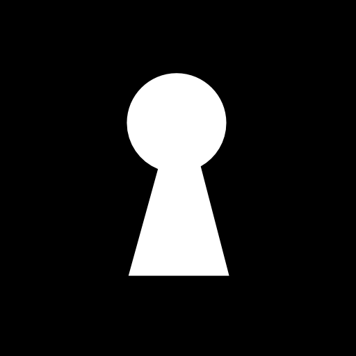 Keyhole shape in a black square